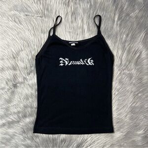 Vintage Y2K Nomadik Clothing Young Women’s Black Logo Tank